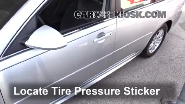 2016 Chevrolet Impala Limited LS 3.6L V6 FlexFuel Neumáticos y ruedas Controlar presión de neumáticos